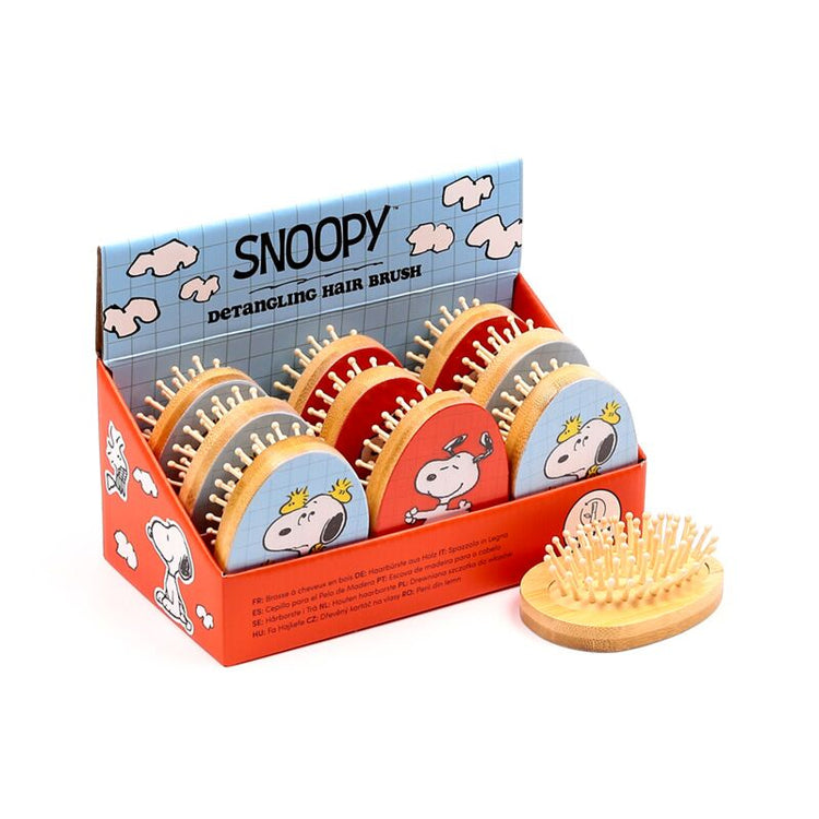 Brosse à cheveux en bambou Peanuts Snoopy Woodstock