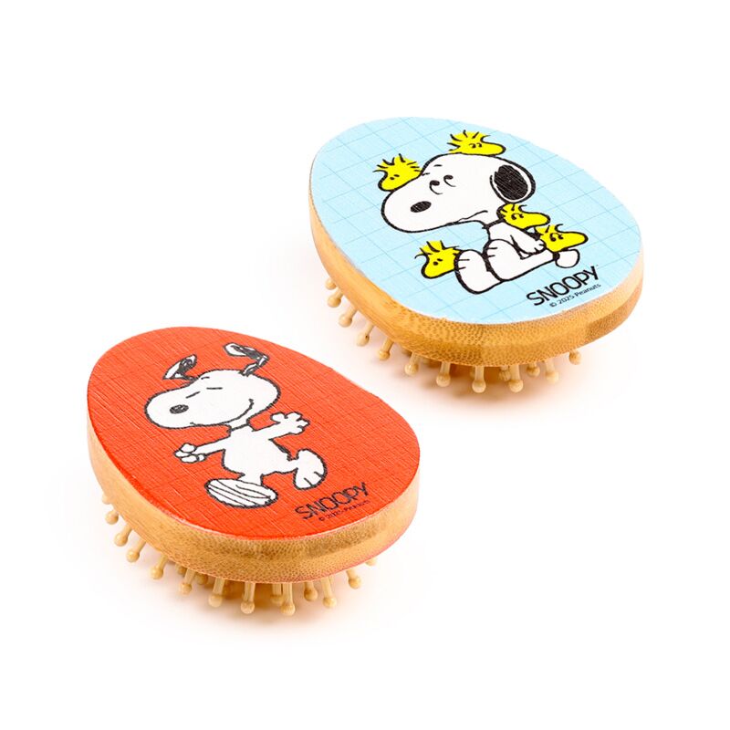 Brosse à cheveux en bambou Peanuts Snoopy Woodstock