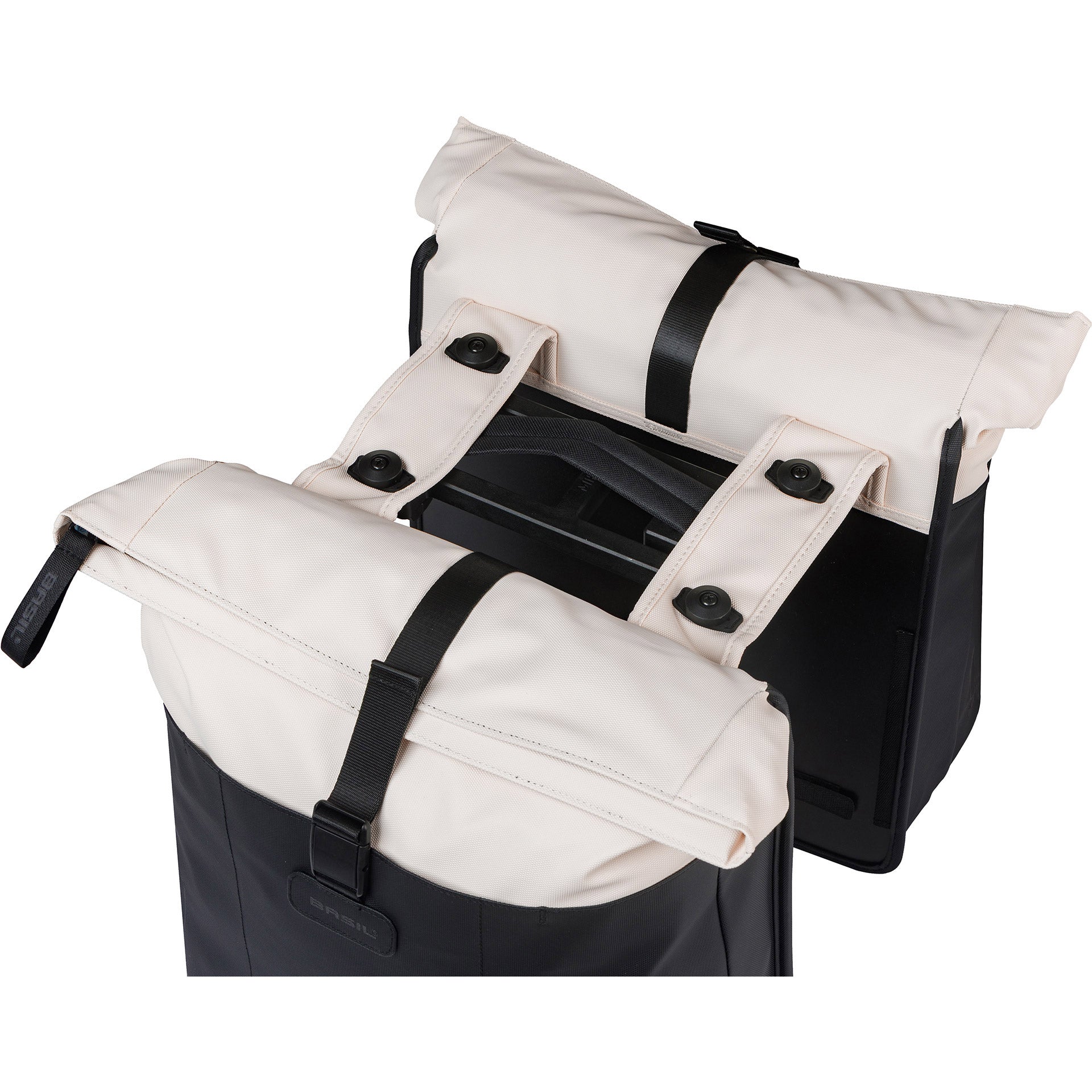 Basil sac double vive mik 28-35l blanc cassé noir