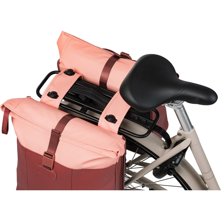 Sacoche de vélo double Basil vive mik 28-35l 14 x 30 x 38 cm - rose bordeaux