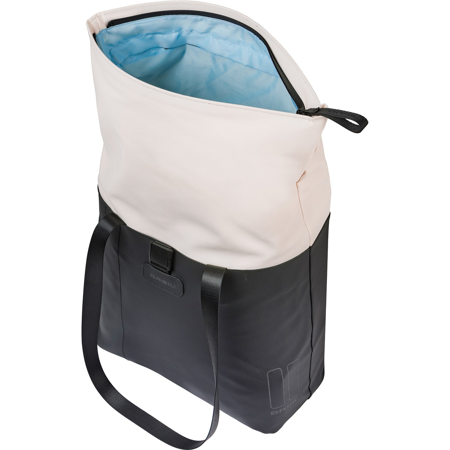 Basil shopper vive mik crochets 15-20l blanc cassé noir