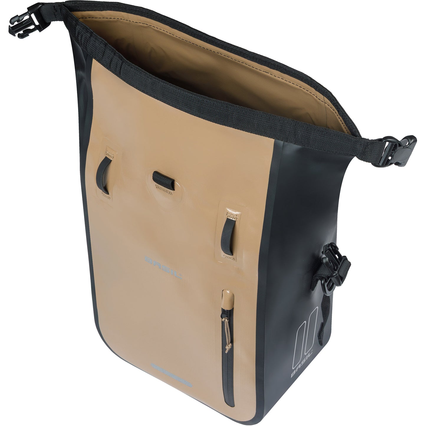 Basil sac de vélo simple rivo m bâche mik 12-15l 14 x 25 x 38 cm - sable noir