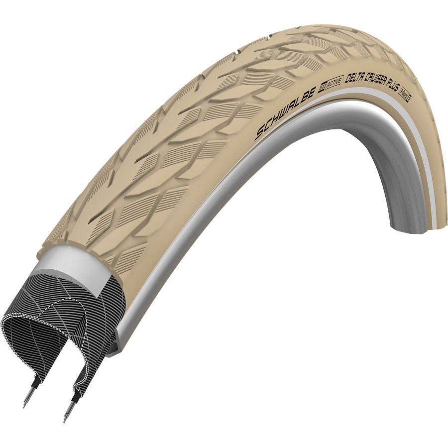Schwalbe Delta Cruiser Plus Creme 28x1.40 37-622 Réflexion