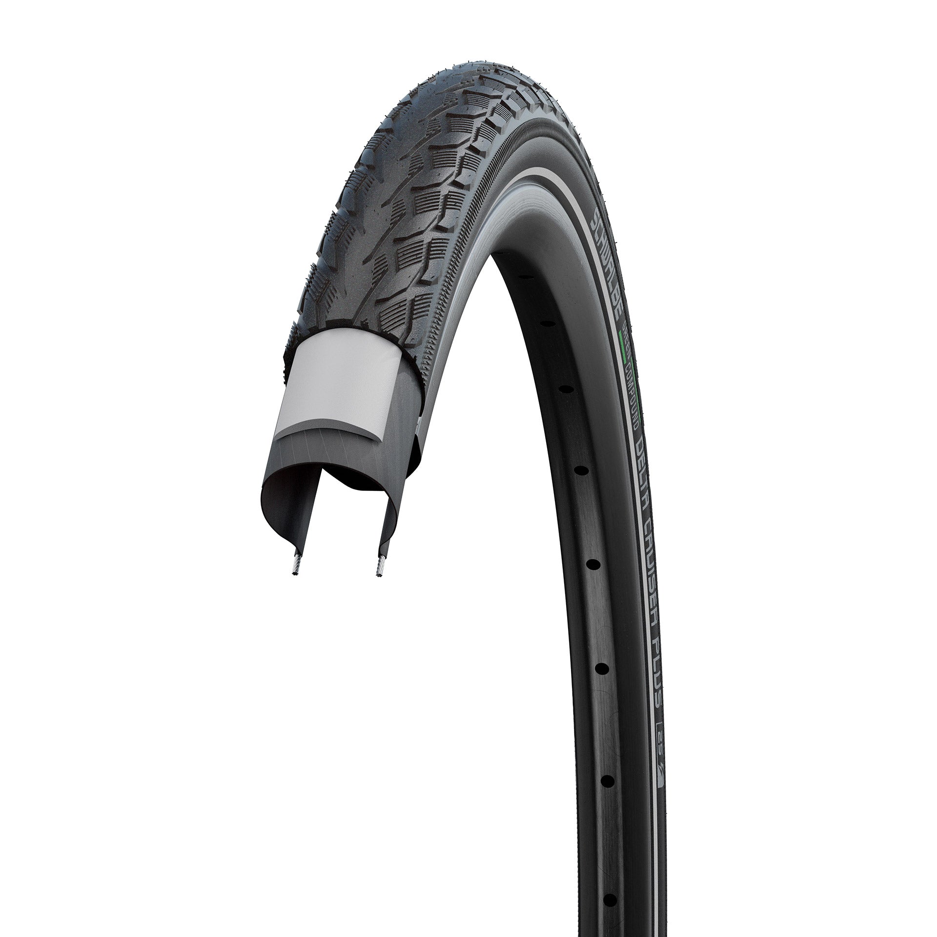 Schwalbe Delta Cruiser plus Punctureguard 28 x 1,75 47-622 mm - noir avec réflexion