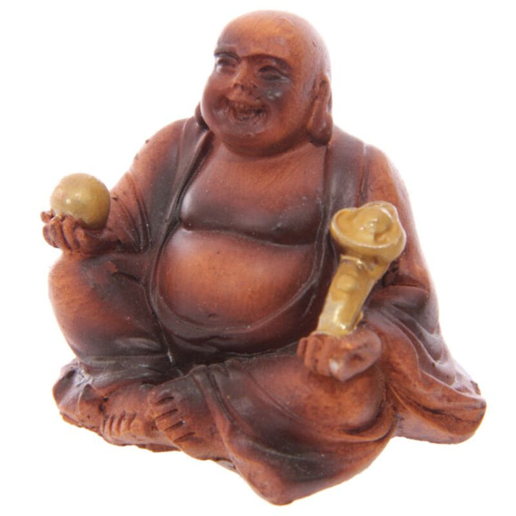 Mini-effet en bois chinois souriant Bouddha