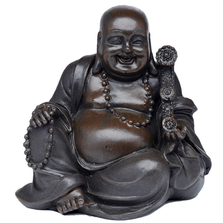 Paix de l'est en bois brossé Effet chinois Bouddha riant