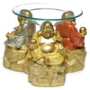 Bonheur paillette chinois en riant d'huile de bouddha et de brûleur de parfum de cire
