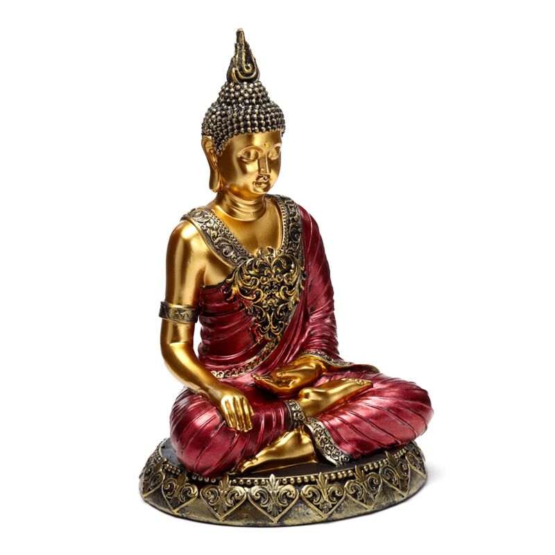 Contemplation du bouddha thaïlandais d'or rouge