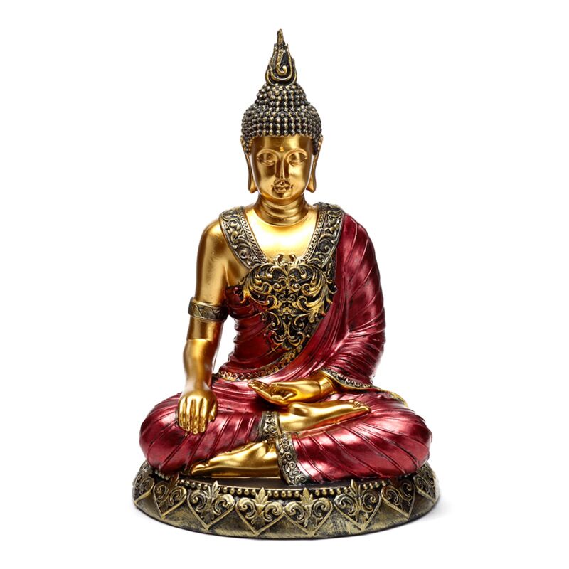 Contemplation du bouddha thaïlandais d'or rouge