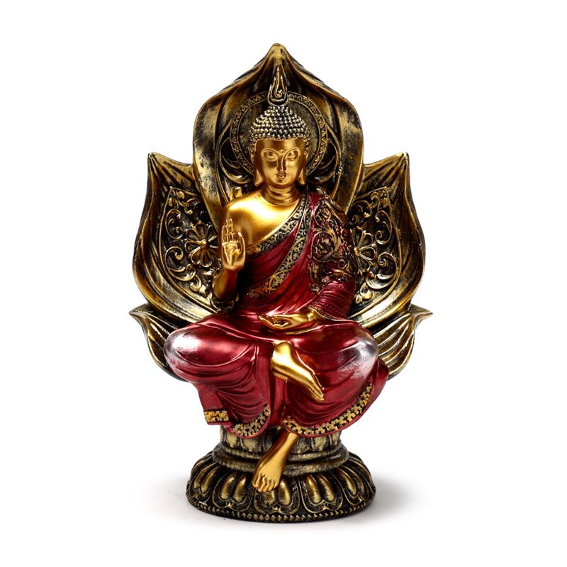 Gold rouge thaï bouddha assis Lotus