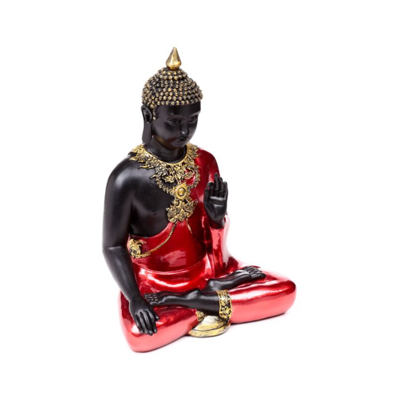 Méditation du Bouddha thaïlandais rouge, noir or