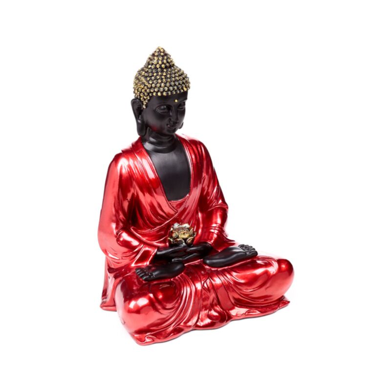Contemplation du Bouddha thaïlandais rouge, noir doré