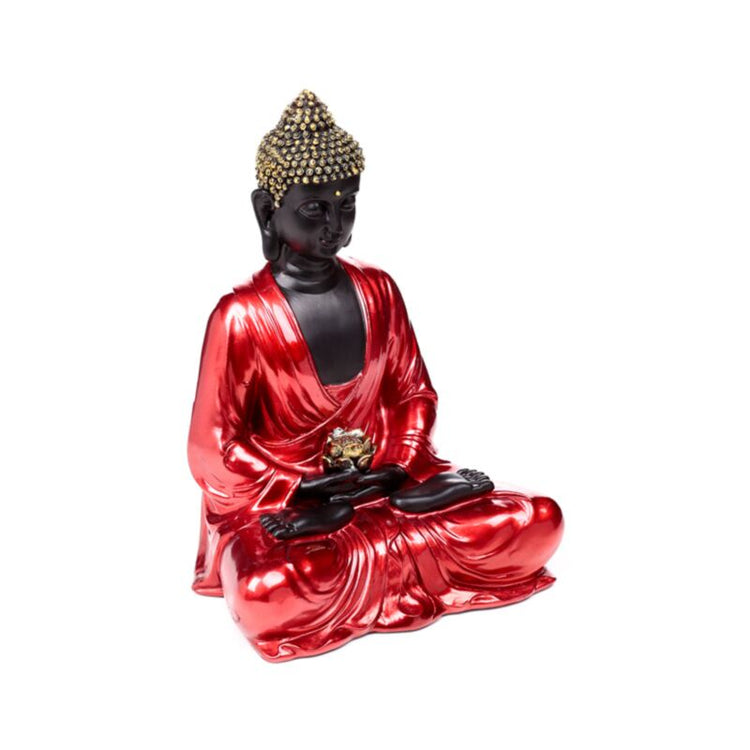 Contemplation du Bouddha thaïlandais rouge, noir doré