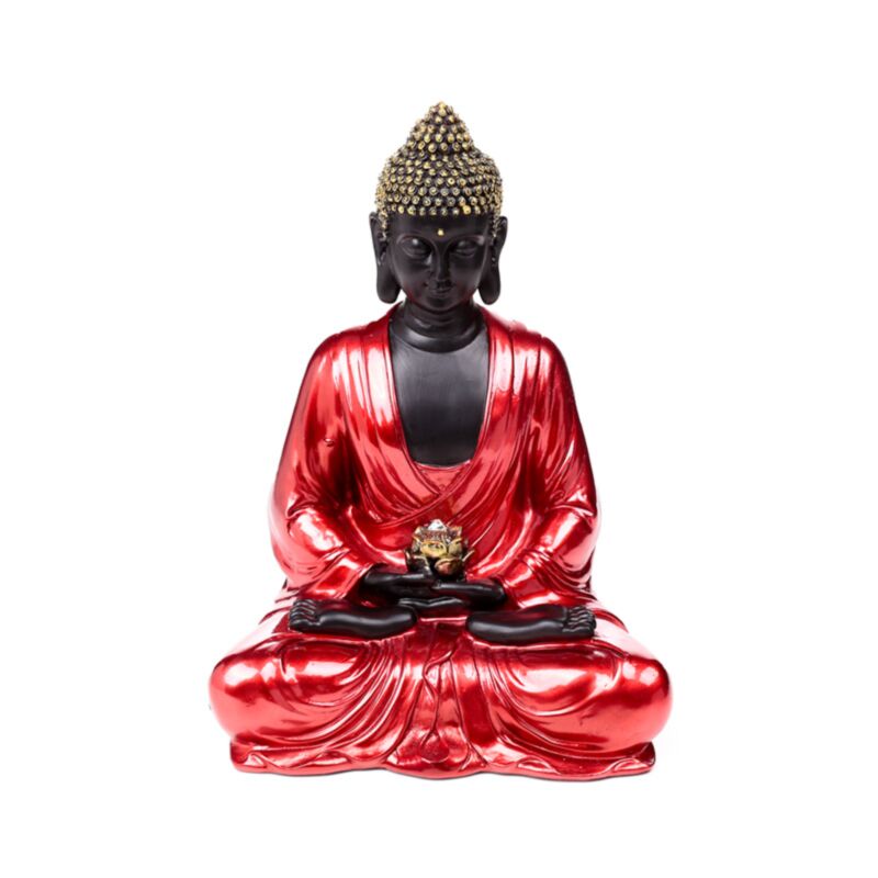 Contemplation du Bouddha thaïlandais rouge, noir doré