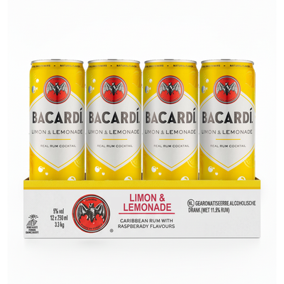 Canette de limonade au citron Bacardi (12x 25cl)