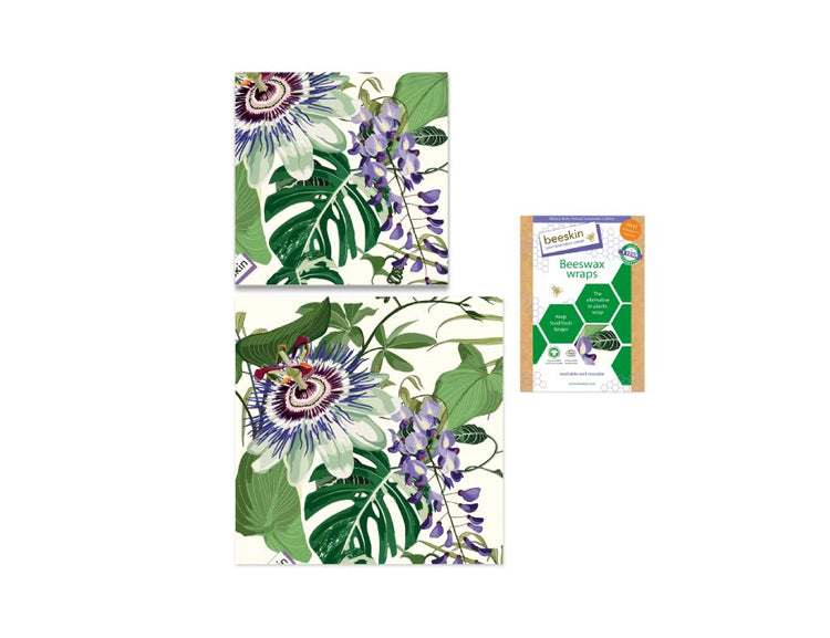 Des chiffons de bijenwas à la peau de la fleur de passion moyen et grande fleur de passion