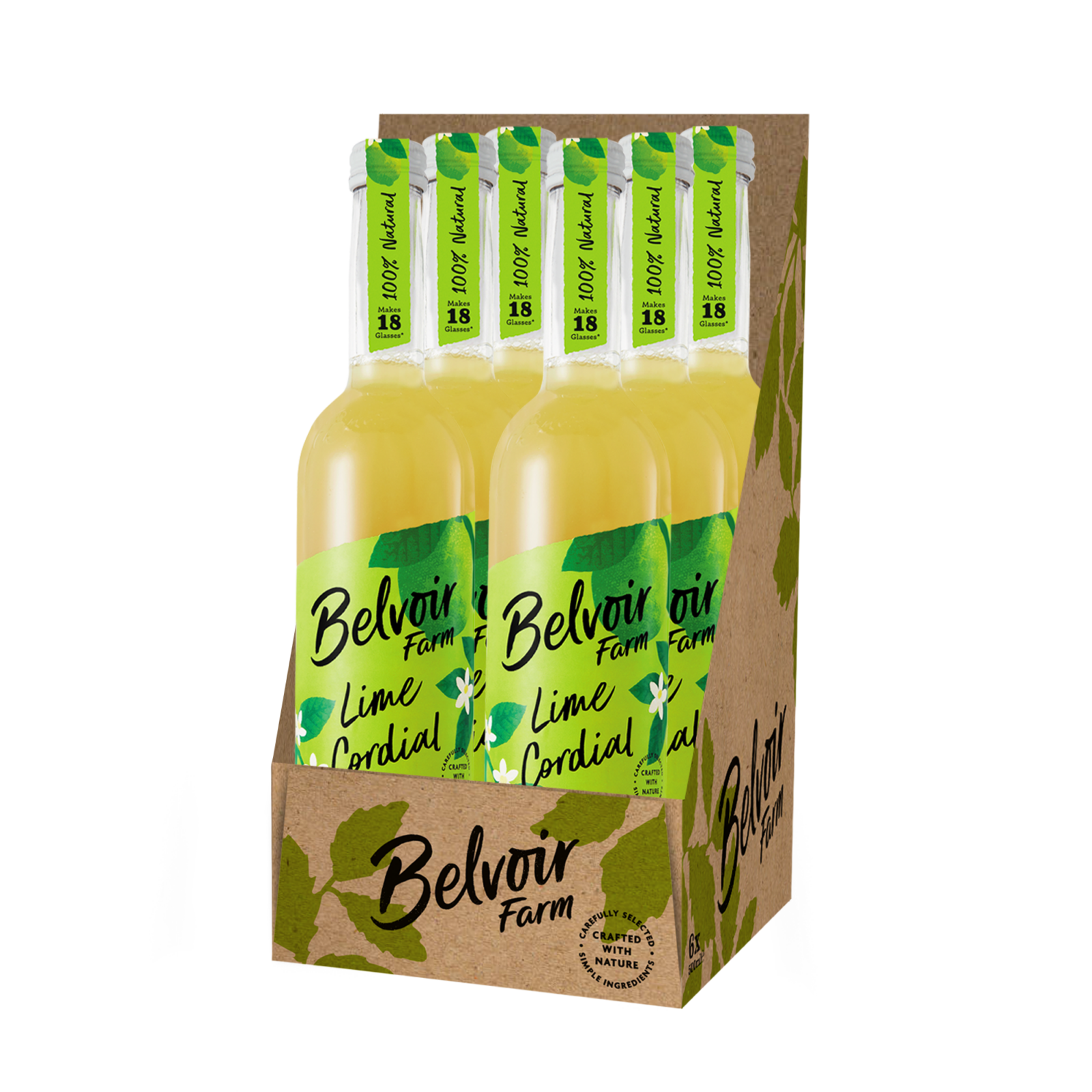 Cordial au citron vert de la ferme Belvoir (6x 500ml)