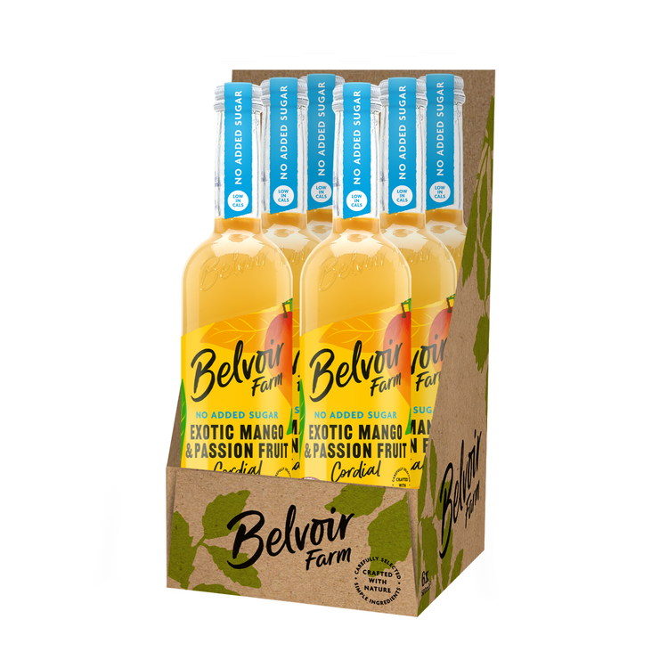 Belvoir sirop de mangue et fruit de la passion sans sucre ajouté bouteille (6x 500ml)