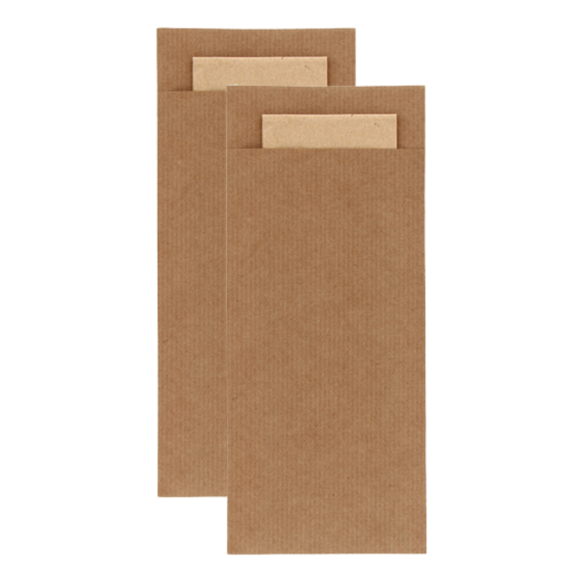 Pochette à couverts kraft avec serviette naturelle (600 pièces)