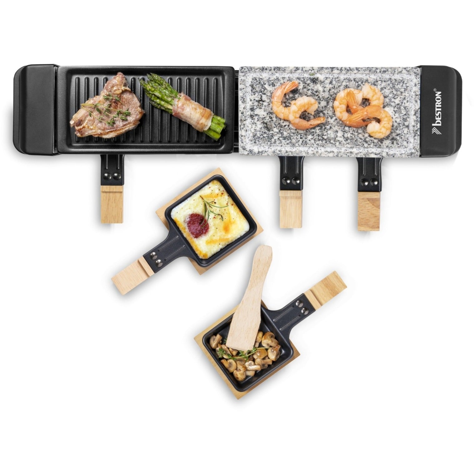 Bestron Arg200bw Raclette avec grillstone naturel et grillpla