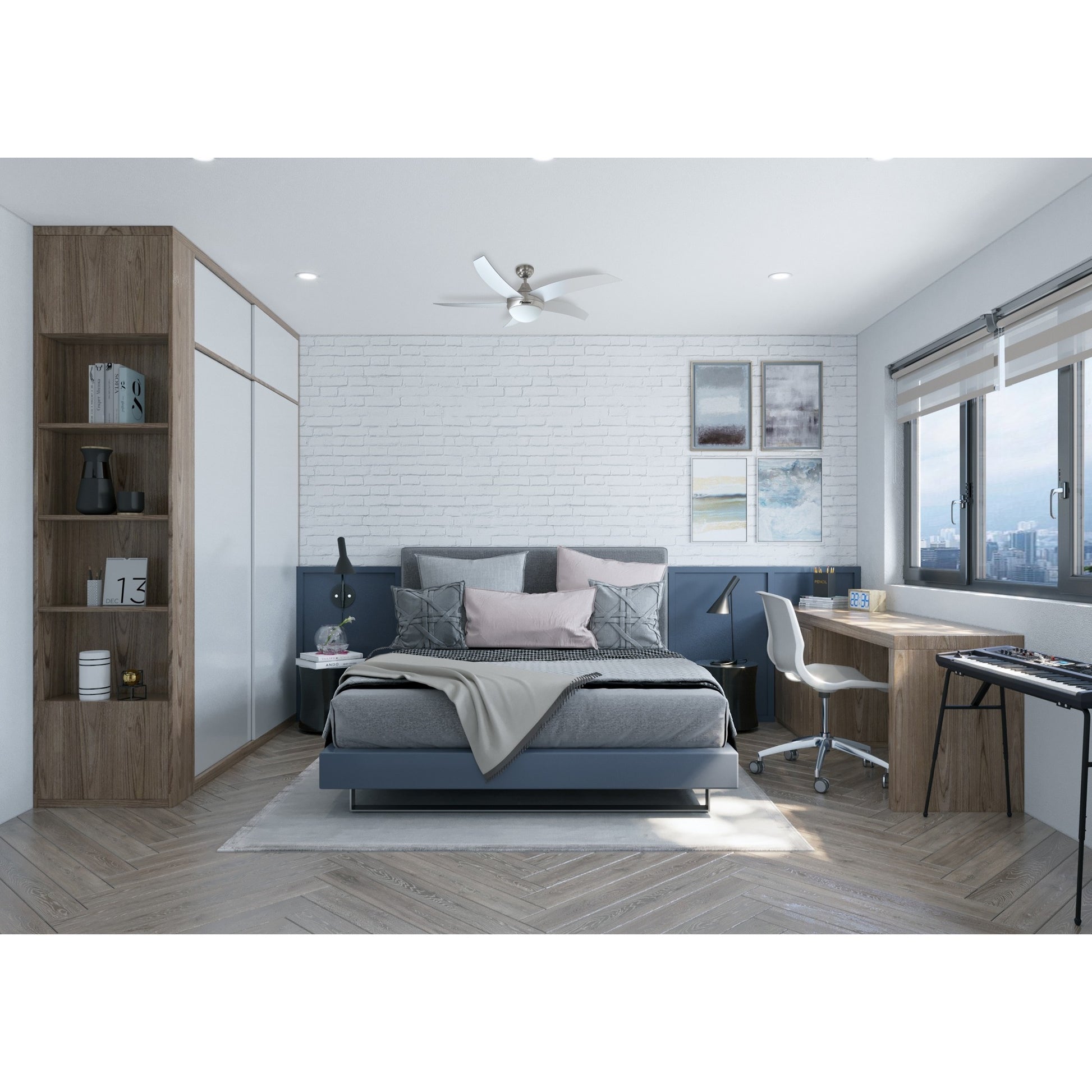 Ventilateur de plafond Bestron DCF52LSR avec télécommande E