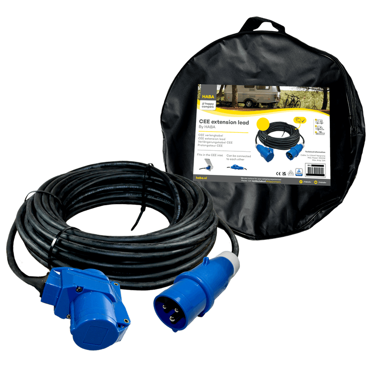 Ngk verleabel 25 mètres néoprène 3x 2,5mm² - fiche cee et raccord à angle droit - en sachet