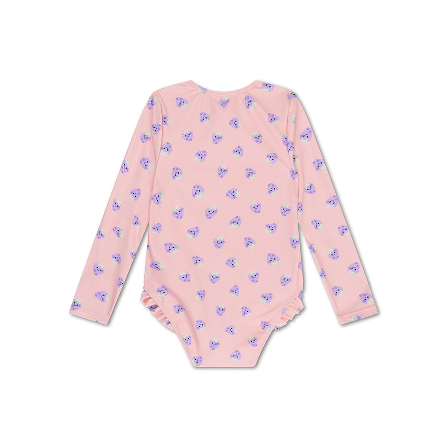 BlackBerry | Troisse de bain UV pour filles violettes beige avec manches longues