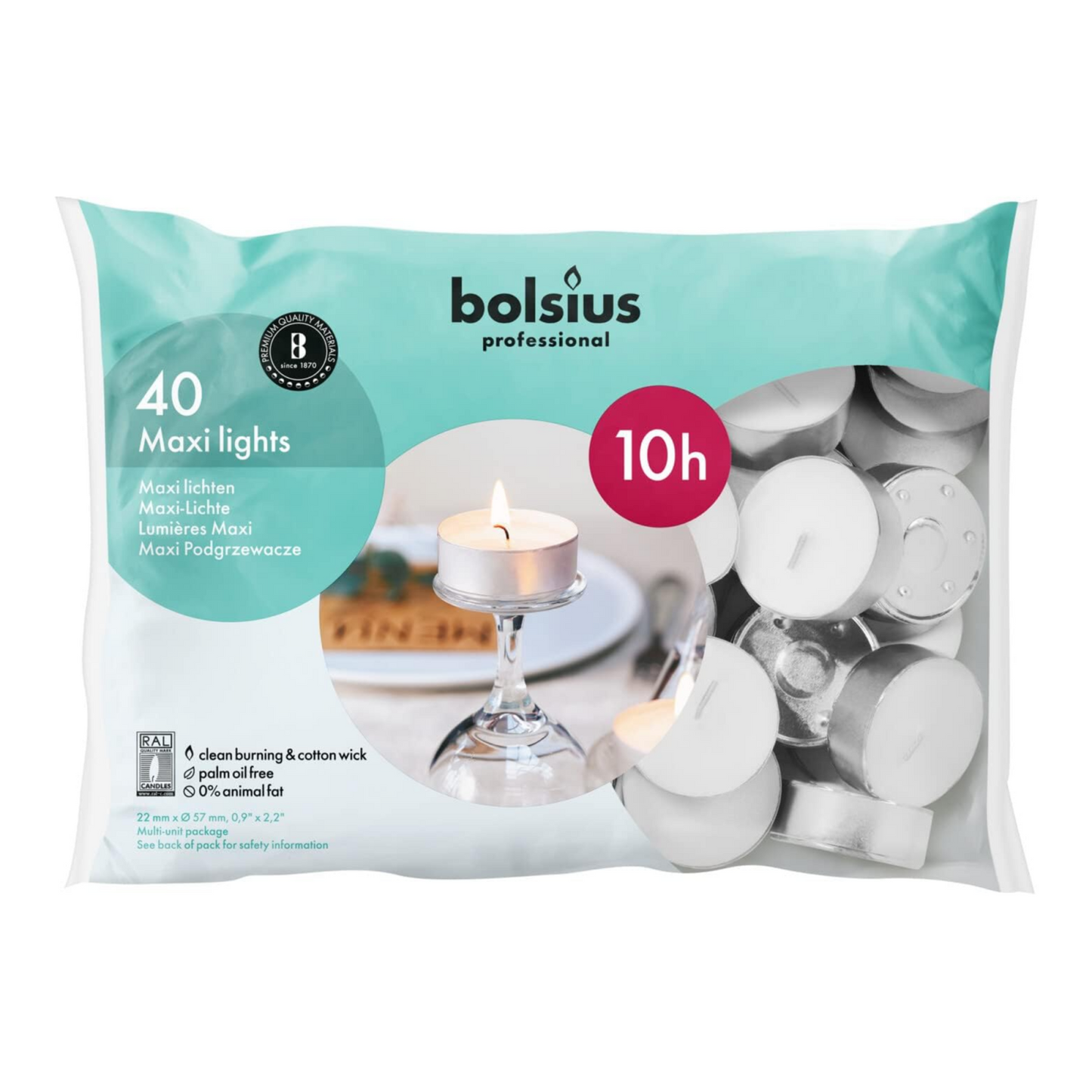 Maxi bougies chauffe-plat Bolsius (40 pièces)