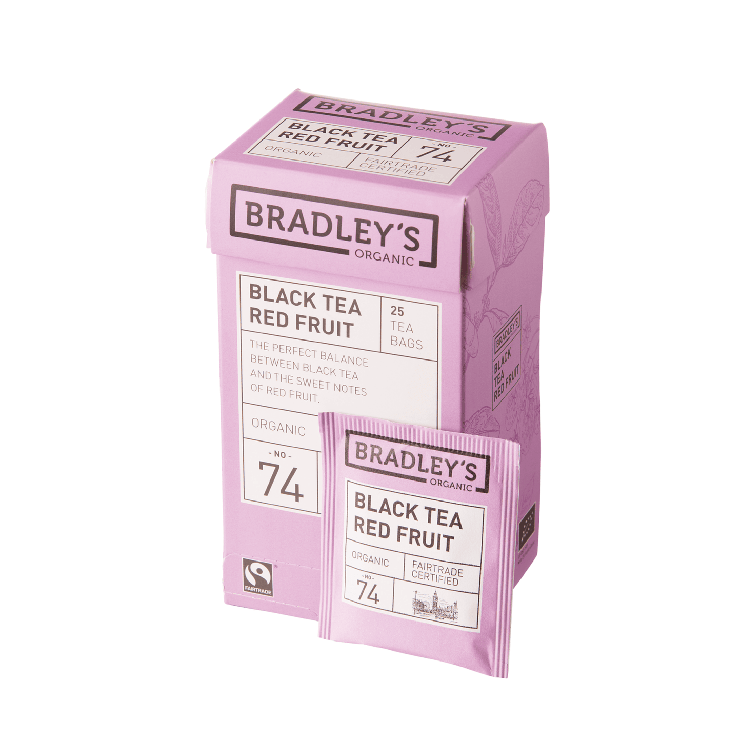 Le numéro biologique de Bradley. 74 thé noir fruits rouges (25x 2gr)