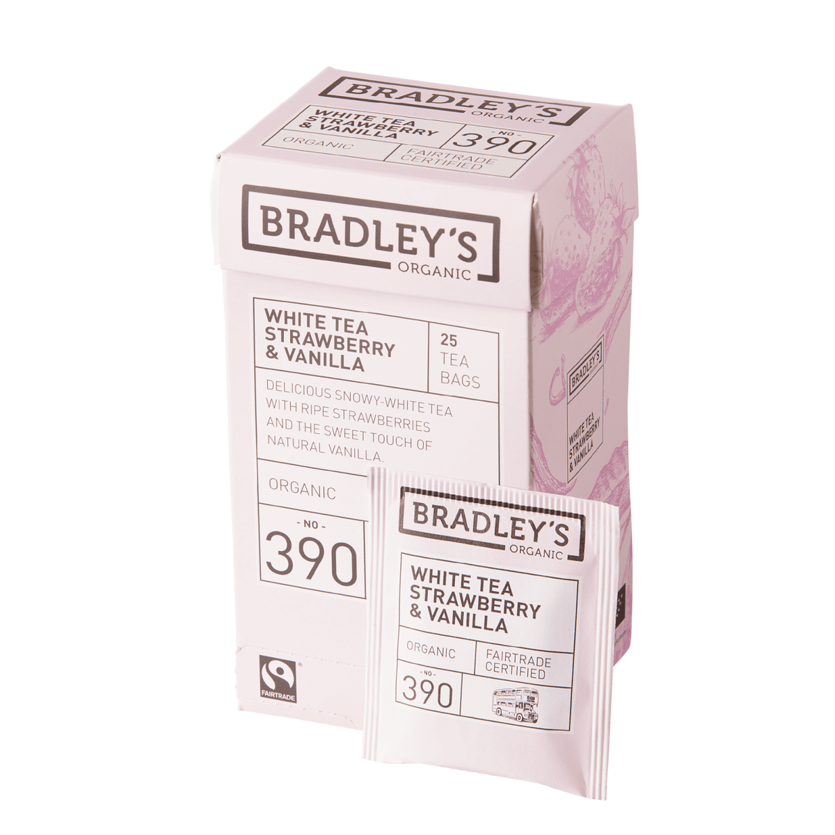 Bradley's thé blanc bio fraise vanille n.390 (4x25 pièces)