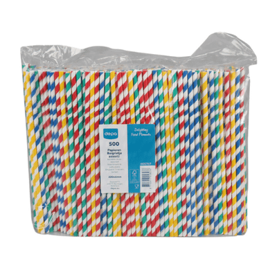 Paille à cintrer Depa papier assorti fsc 6x220 mm (500 pièces)