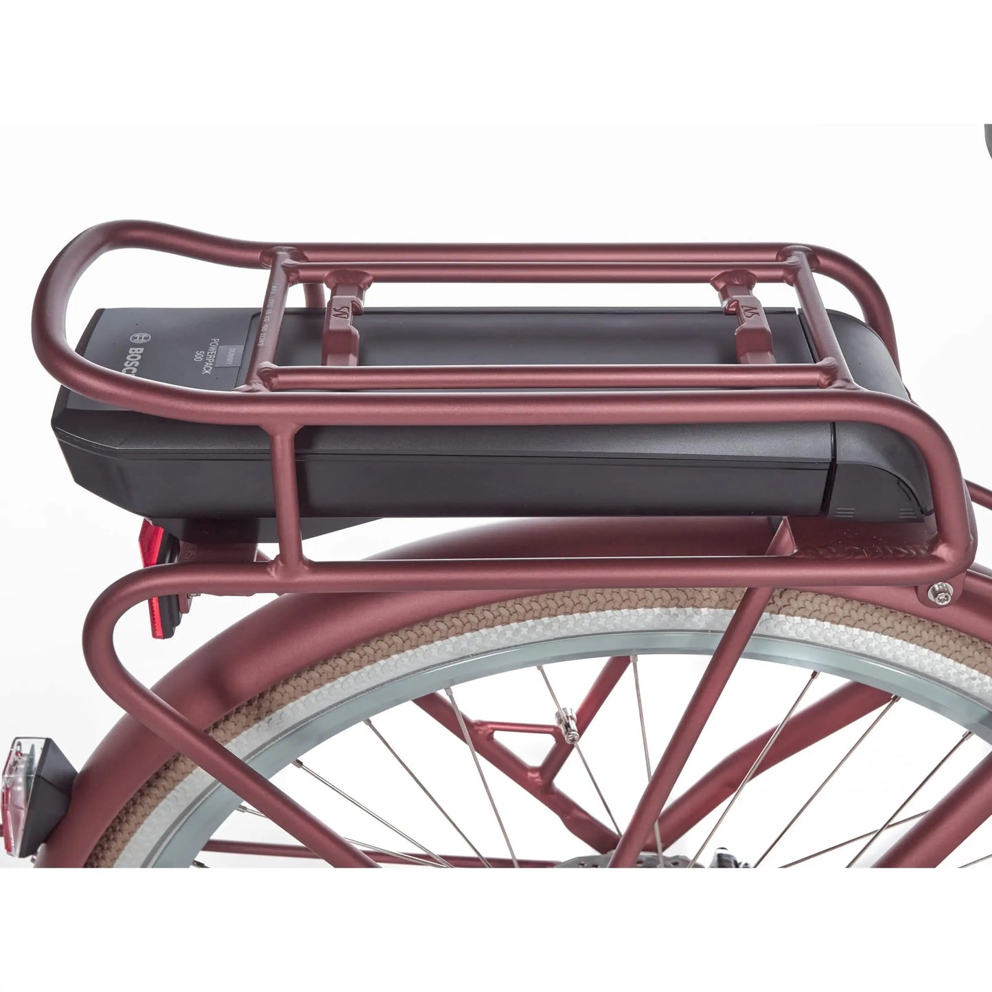 Porte-bagages arrière Cortina e-u4 bosch rose mat