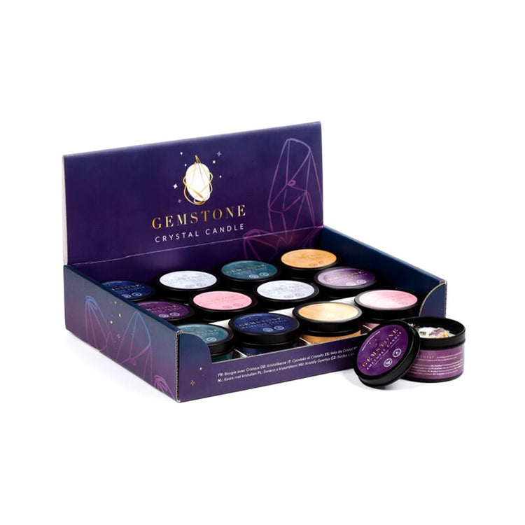 Gemstone Crystal Soy Wax Candle en blik