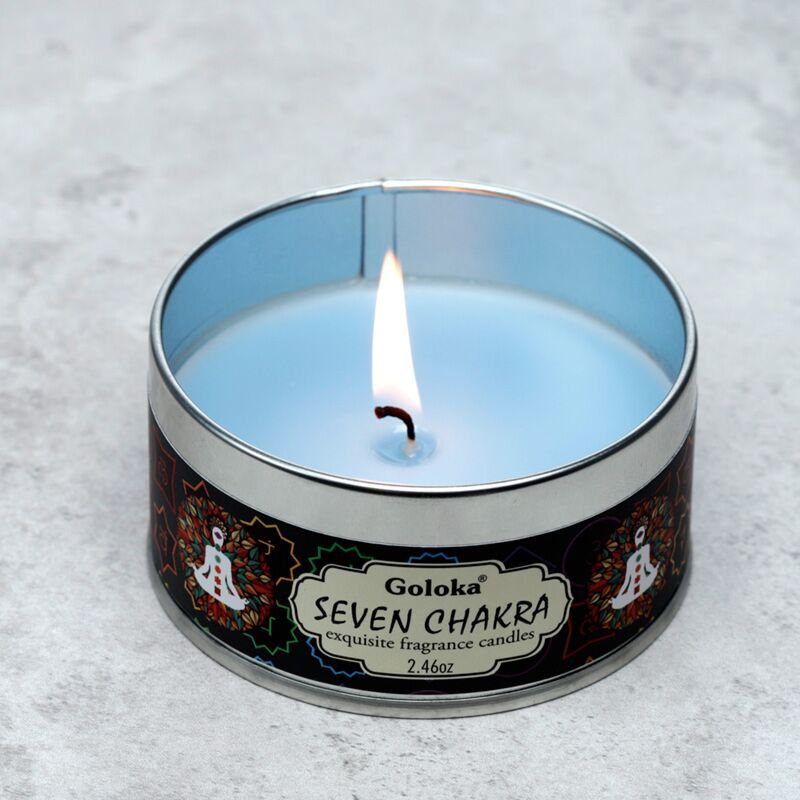 Goloka sept chakras paraffine cire de cire de cire parfumée en conserve