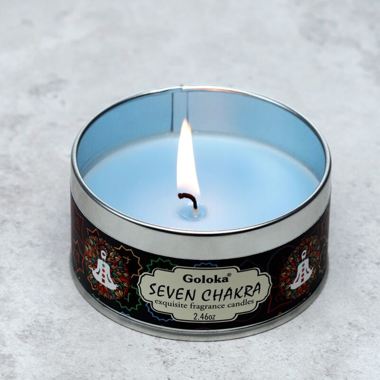 Goloka sept chakras paraffine cire de cire de cire parfumée en conserve