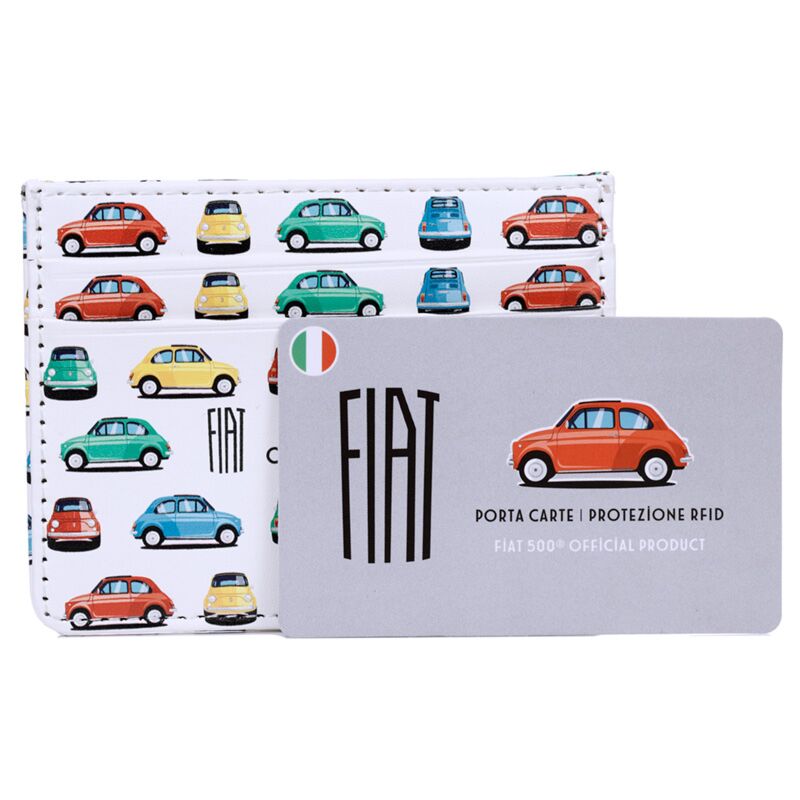 Fiat500 rétro tissu rfid protection porte-carte