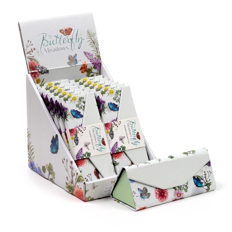 Champs de papillon pliant les lunettes de soleil