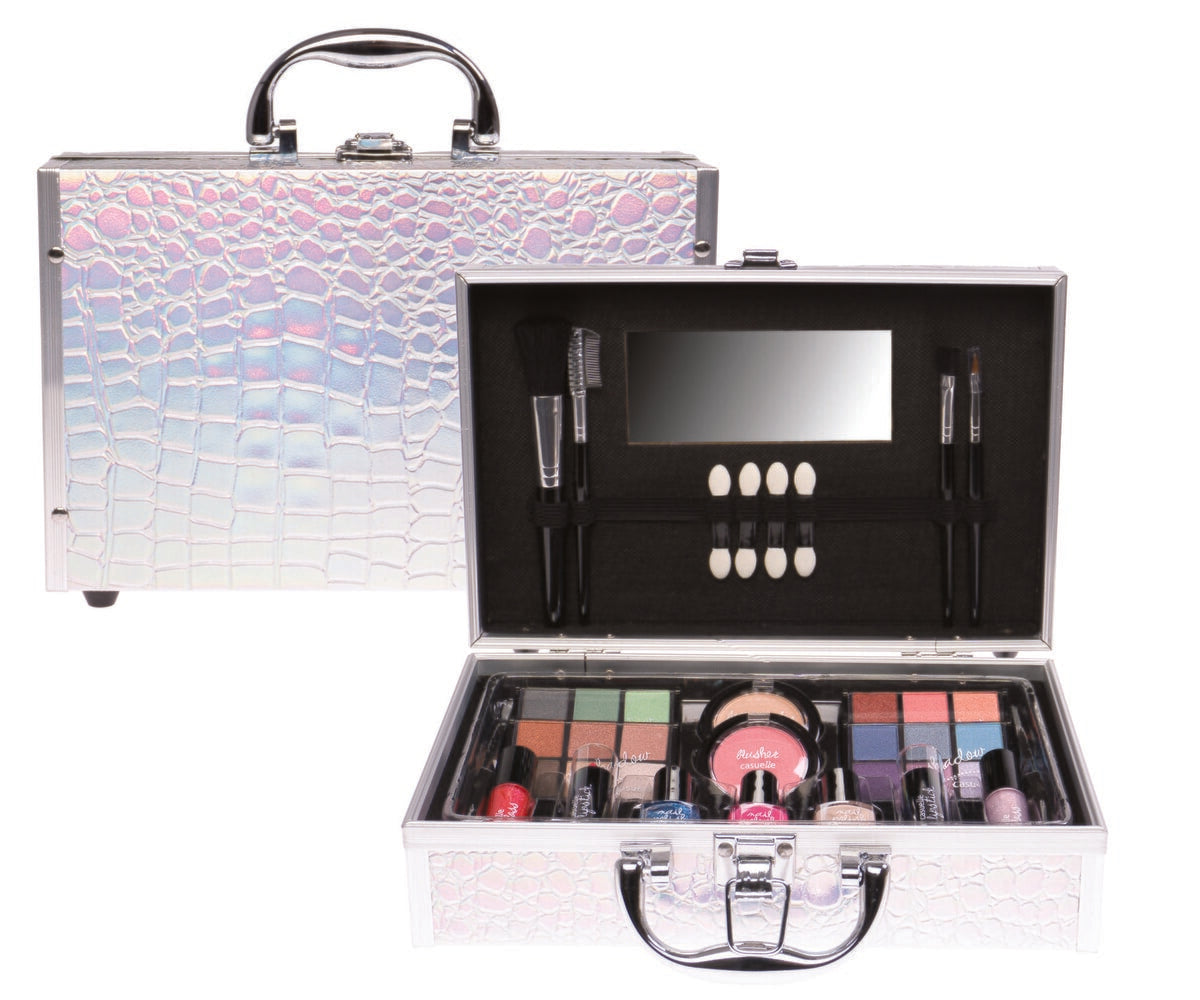 Set de maquillage décontracté imprimé croco argenté (81.588.00)