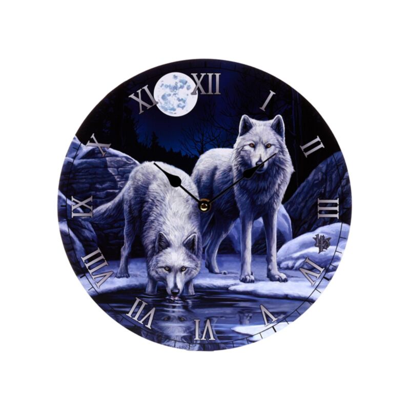 Lisa Parker Warriors ou horloge imprimée de loup d'hiver