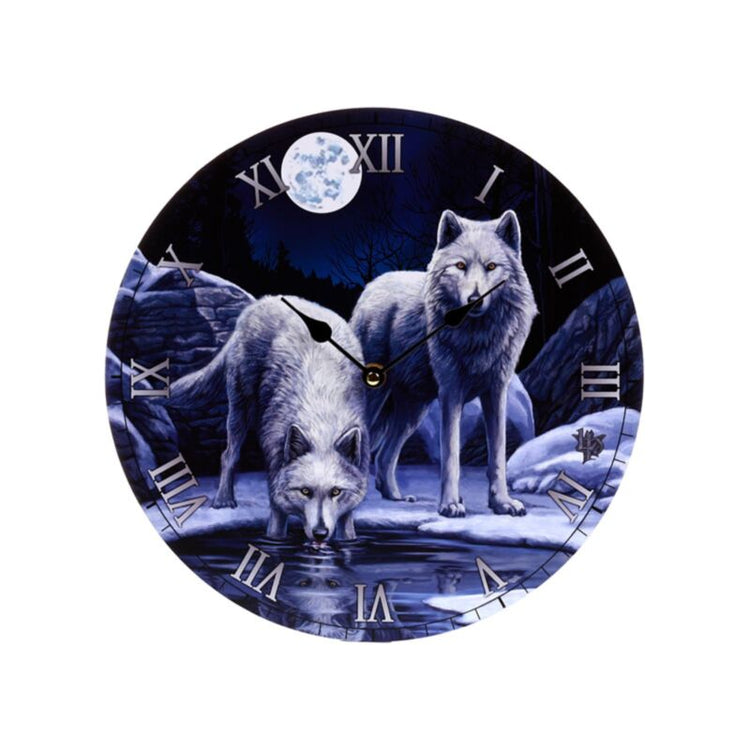 Lisa Parker Warriors ou horloge imprimée de loup d'hiver