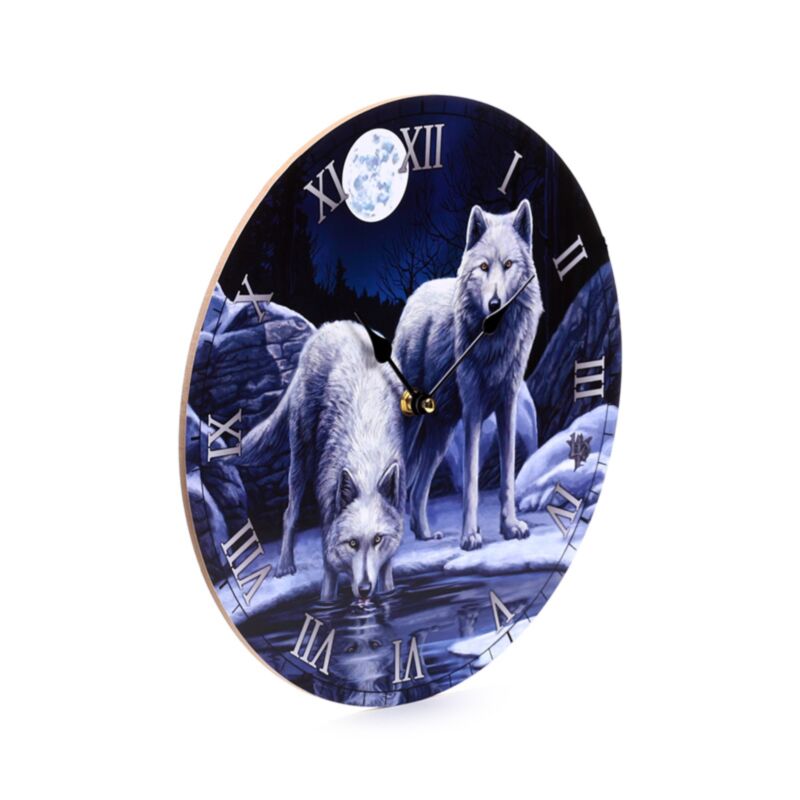 Lisa Parker Warriors ou horloge imprimée de loup d'hiver