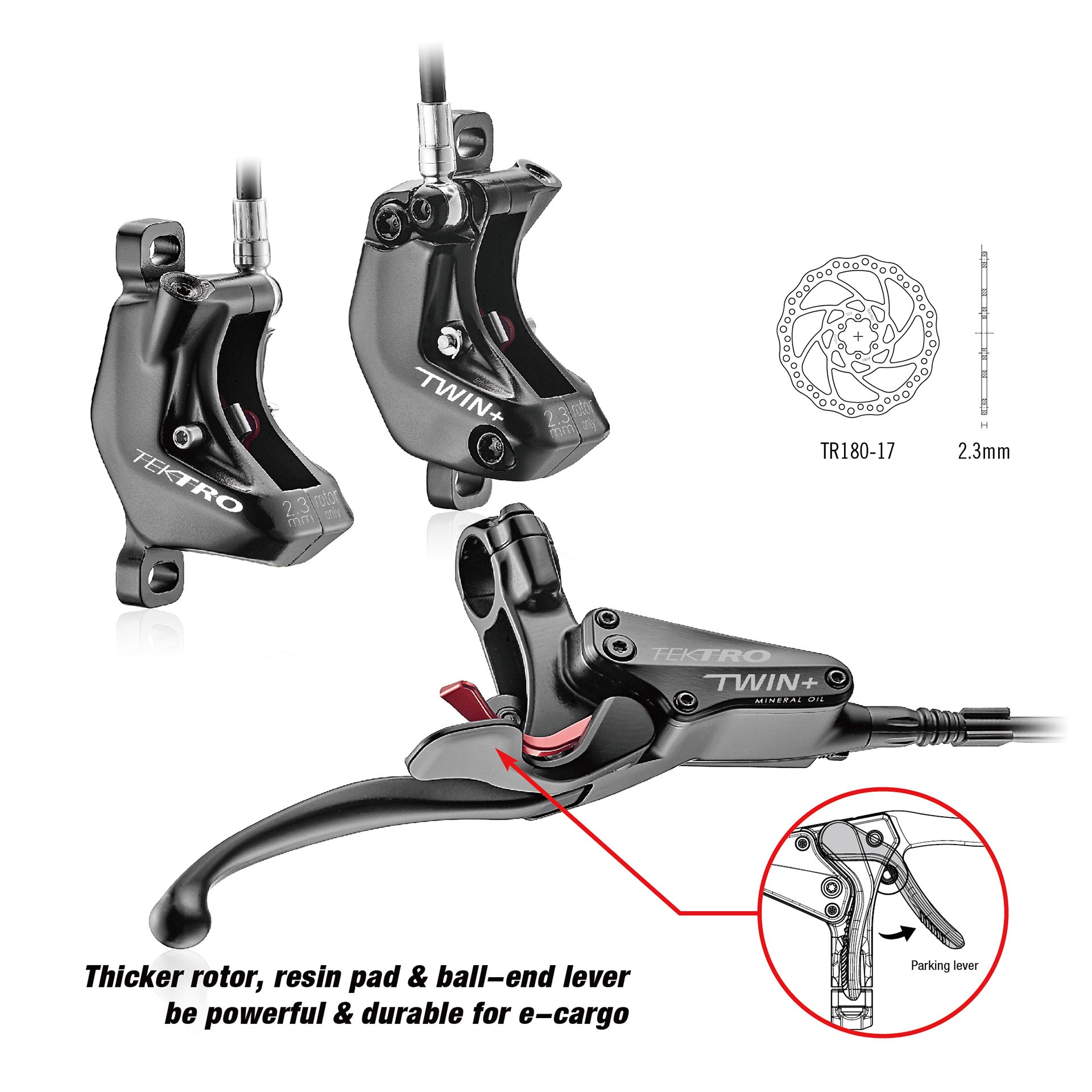 TEKTRO HD-E745 E-Cargo Aigura Aigura Left de frein hydraulique avec séparateur