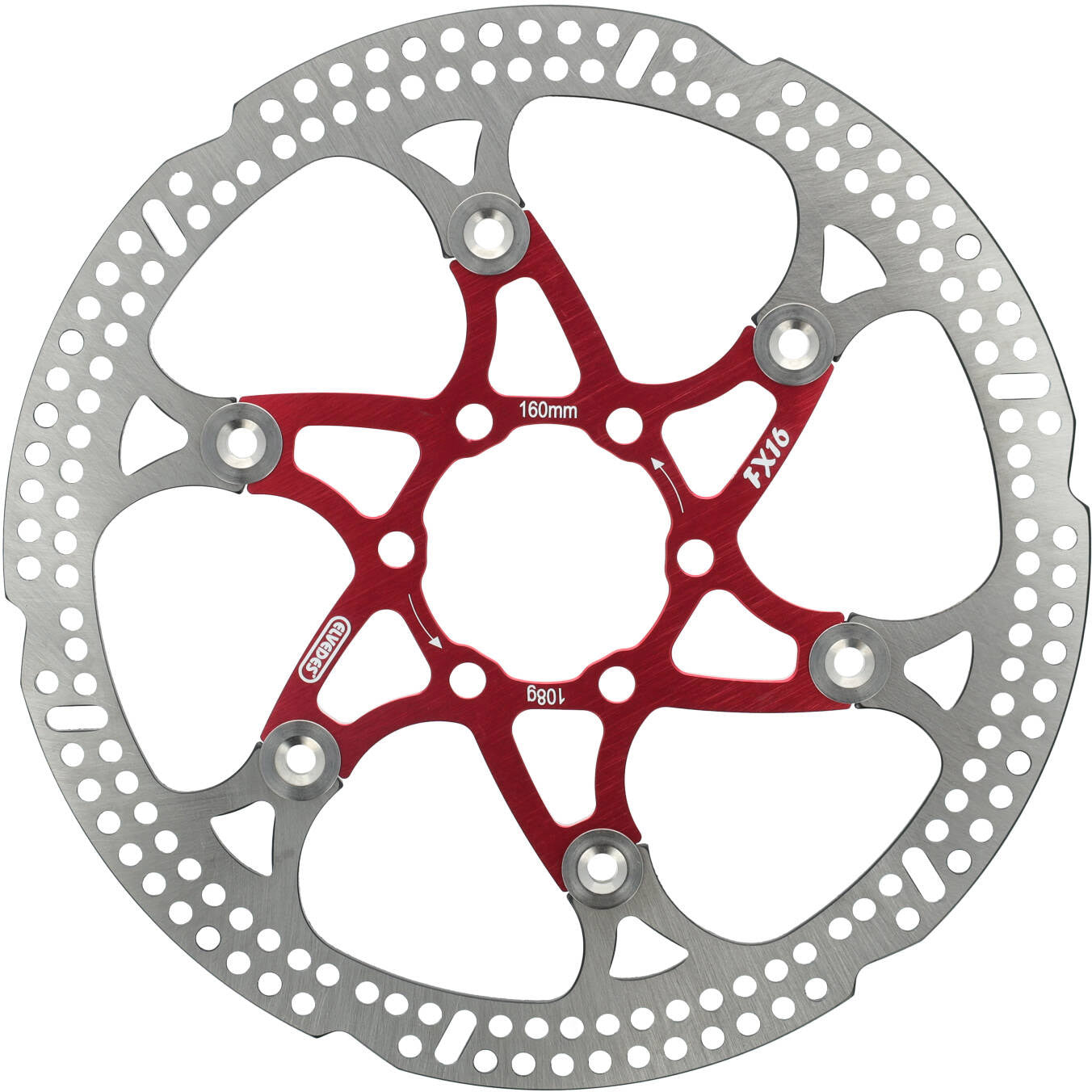 Rotor flottant Elvedes 160 mm 108g 6 trous + coup rouge 2015148