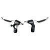 TEKTRO CL530TS+CL533RT Poignée de frein Rollerbrake 4 doigts noir satiné avec cloche (emballage pendentif)