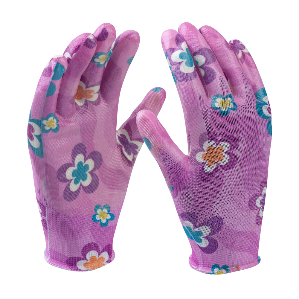 Connex gant jardin nitrile fleur gr07 - cox938537