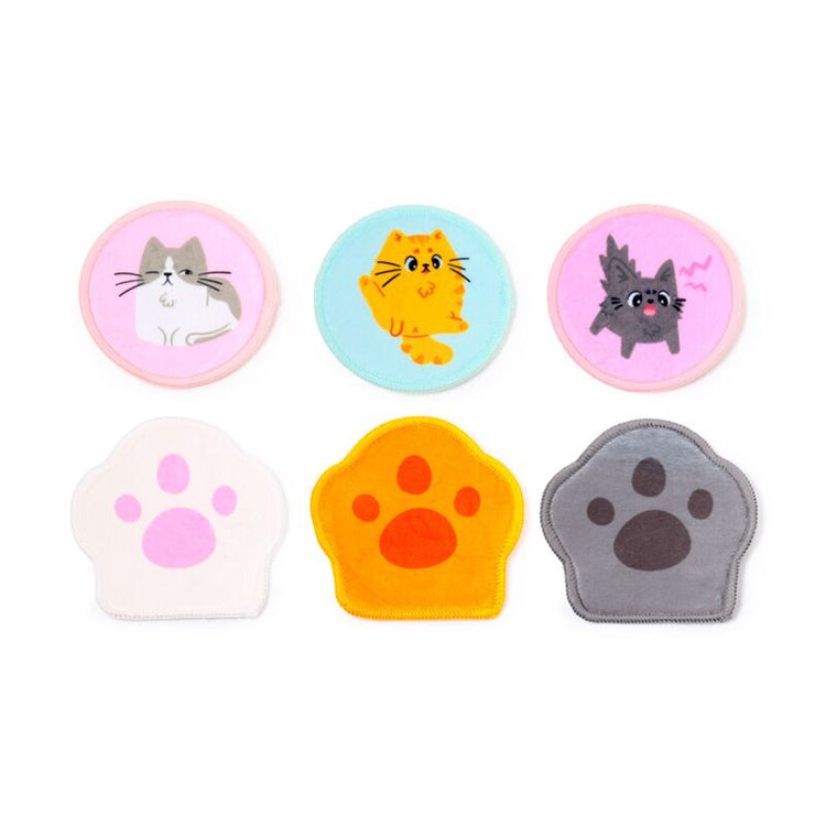 Lot de 6 cotons réutilisables beans co cats