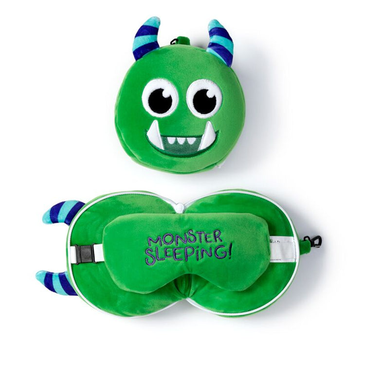RelaxEazzz Pluche Monstarz Monster Around Travel Will Sleep Mask - Green
