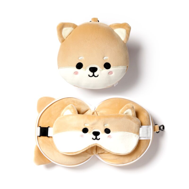 Relaxeazzz Pluche Shiba Inu autour du voyage de voyage Slaapmask