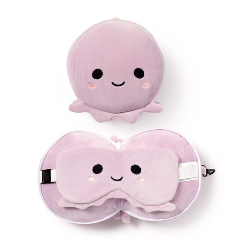 Relaxeazzz Pluche Octopus autour du masque de sommeil de voyage de voyage
