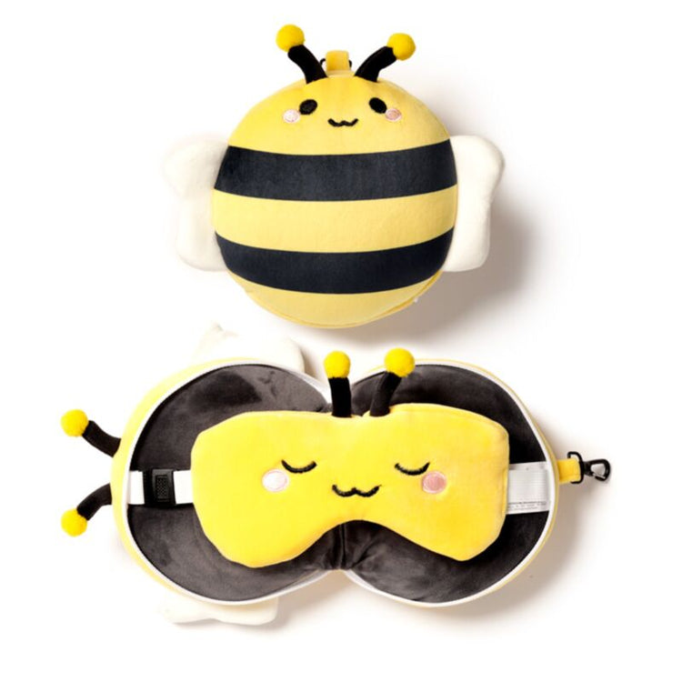 RelaxEazzz Adorabugs sur le masque de couchage du coussin de voyage